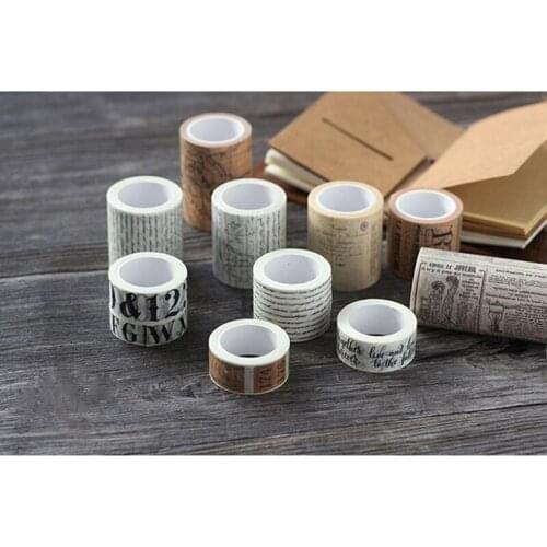 Old Ticket/Map/English Manuscript/Alphabet Decoration Label Sticker Stationery Washi Tape DIY Scrapbooking Masking Tape