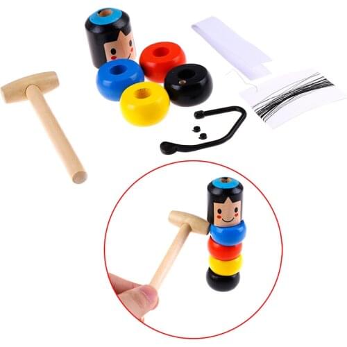 Wooden Immortal Daruma Unbreakable Man Magic Toy Magic Tricks Close Up Stage Magic Props Fun Toy Accessory