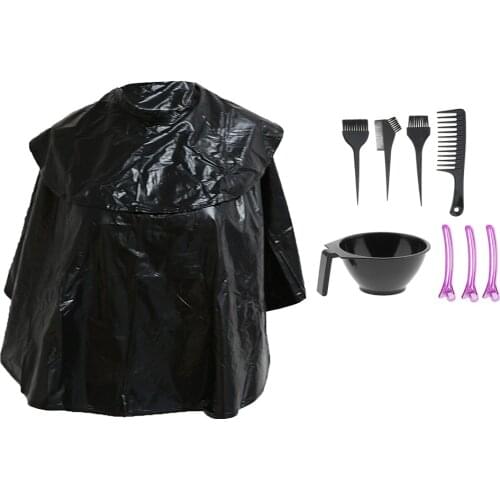Home Hair Dyeing Cream Bowl Brush Comb Hair Clips Adjustable Dyeing Cape Kit
