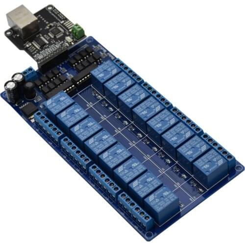 Ethernet Controller Board Computer Repair 16-Channel Relay Module RJ45 Interface For LAN WAN WEB Server RJ45 Android iOS