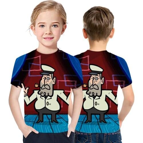 Summer new Jackbox 3D printed T-shirt boys and girls fashion cotton breathable short-sleeved baby travel top