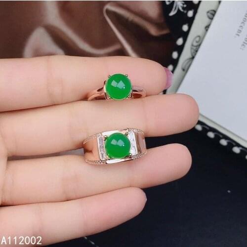 KJJEAXCMY fine jewelry natural Chalcedony 925 sterling silver Couple gemstone women men ring support test luxury