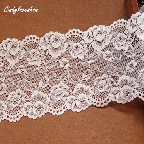 2Yards Floral Apricot Elastic Lace Trim Ribbon Stretch Lace Fabric DIY Craft Sewing Accessories Garment Garter Headband Supplies