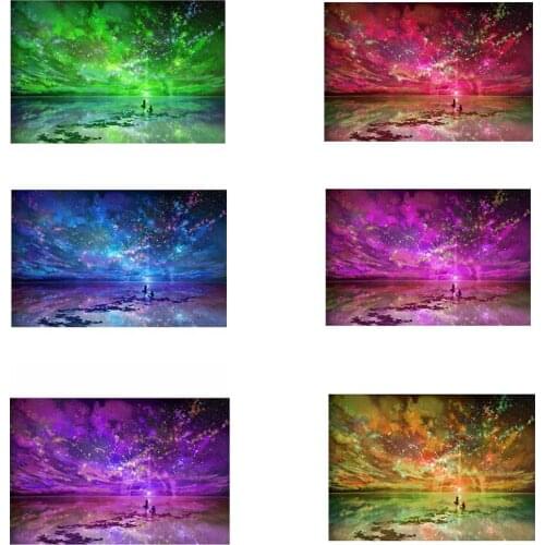 Paints By Numbers Starry Sky Landscape 50x40cm Pictures Oil Painting By Numbers Set Gift Coloring By Numbers Canvas Wall Set