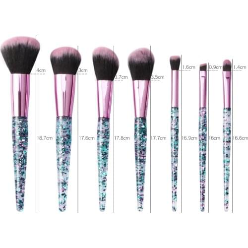 Makeup Brushes Set 7Pcs Diamond Crystal brush set Foundation Blush Brush Powder Blending Eyeshadow Beauty Make up Brush Tool Kit