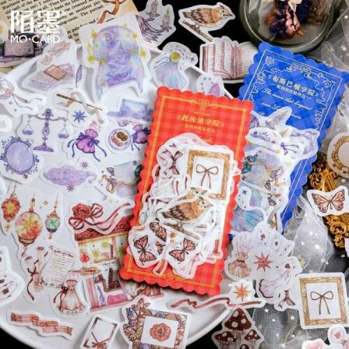 60pcs Kawaii Stationery Stickers Magic Letter Retro bronzing Diary Decorative Mobile Stickers Scrapbooking DIY Craft Stickers