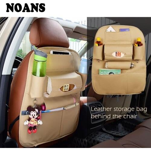 NOANS 1pcs Car Back Rear Chair Back Multi-function Leather Storage Bag For Honda Civic 2017 Skoda Octavia a7 a5 Mazda 3 6 CX-5