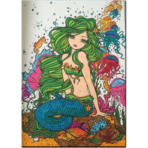 New arrival Diamond Painting Fairy Girl Mermaid Diamond Mosaic Embroidery Full Drill Diy Cross Stitch Children Home Decor Gift