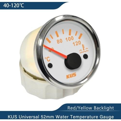 New KUS 2" 52mm Water Temperature Gauge 40-120 Degree for Boat Car Motorcycle Accessories 12V 24V
