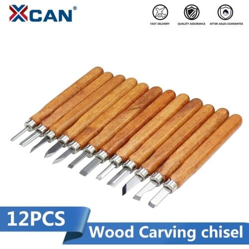 XCAN Wood Carving Knife 12pcs Wood DIY Craft Cutting Chisels Carpenters Woodworking Tools