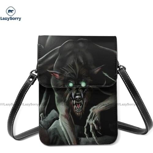 Werewolf Shoulder Bag Retro Leather Work Mobile Phone Bag Student Bulk Bags