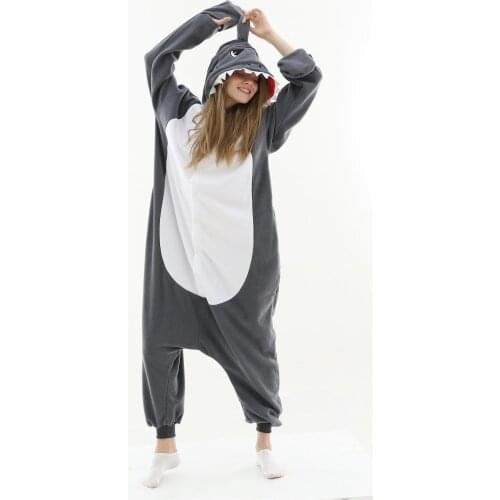 Kigurumi Adult Pyjamas Cosplay Costume Grey Shark Onesie Lemur Sleepwear Homewear Unisex Pajamas Party Clothing For Women Man