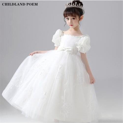 Princess Girls Dress For Party And Wedding Lace Long Pageant Evening Girls Ball Gown Kids Dresses For Girl Children Formal Dress