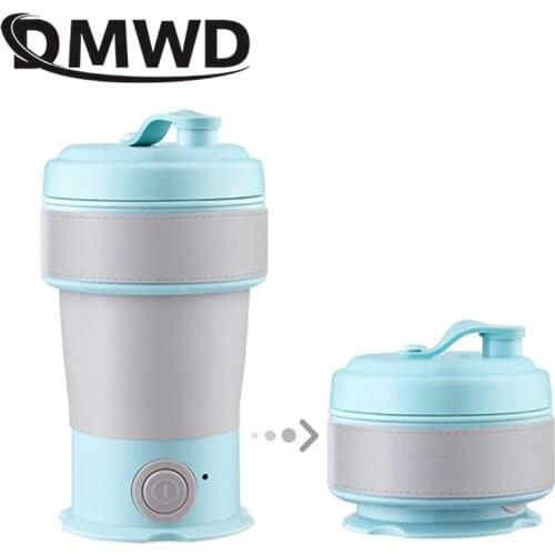 DMWD Portable Foldable Electric Kettle Double Voltage Silicone Kettle Mini 0.7L Hot Water Heating Boiler Tea Pot Heater 220V