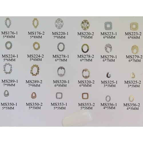 Approx. 1000pcs/bag Silver/Gold Oval Shape Square Drop Antique-Design Non-adhesive Metal Slices Nail Art Decoration