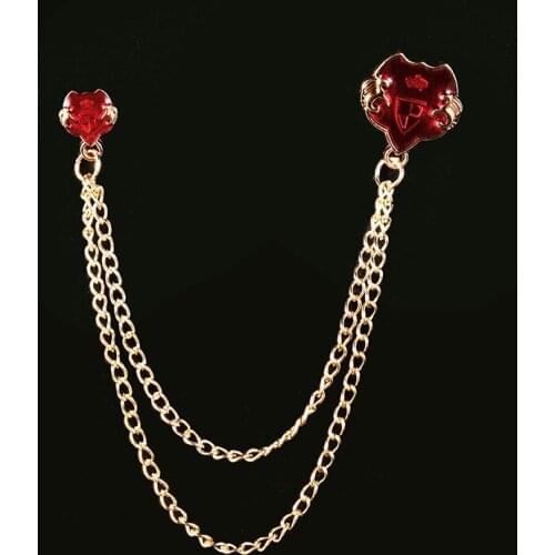 Luxury Insect Bee Crystal Tassel Chain Suit Shirt Collar Badge Brooch Pins Men Fashion Wedding Jewelry Accessories For Sale