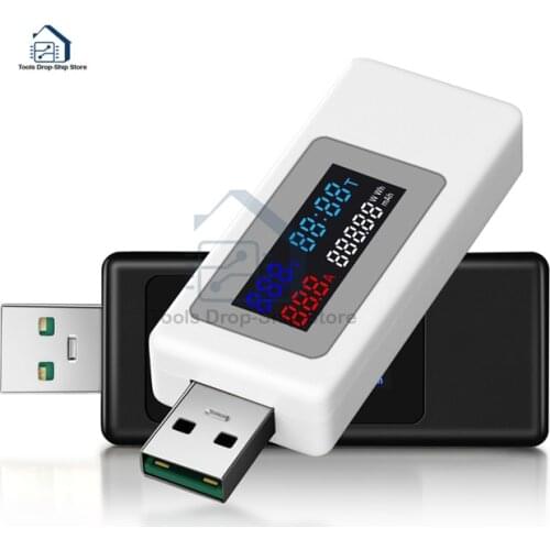 DC4-30V USB Tester Multimeter Current Voltage Timing Power Capacity Meter Voltmeter Ammeter Support with 120W Fast Charging