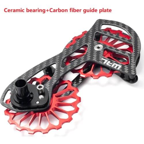 Bicycle carbon fiber ceramic rear derailleur 17T pulley Guide Wheel for Shimano 6800 R7000 R8000 R9100 R9000 bicycle accessories