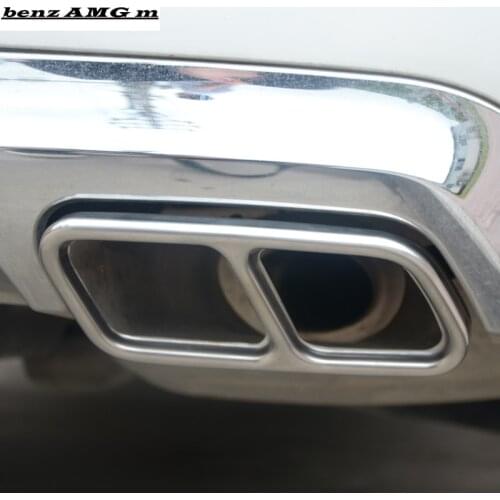 Stainless Steel Tail Throat Pipe Modified Cover Trim For Mercedes Benz GLK X204 CLS 2012-2017 Car Exhaust Tail Pipes Decoration