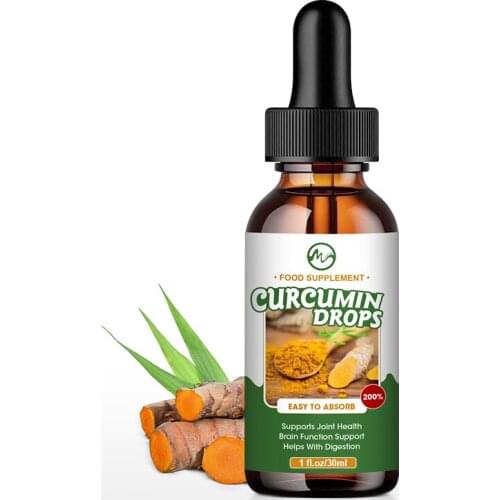 Minch 30ml Liquid Curcumin Drops For Brain Function Support, Pure Turmeric Extract for Back & Knees Discomfort Joint Support Oil