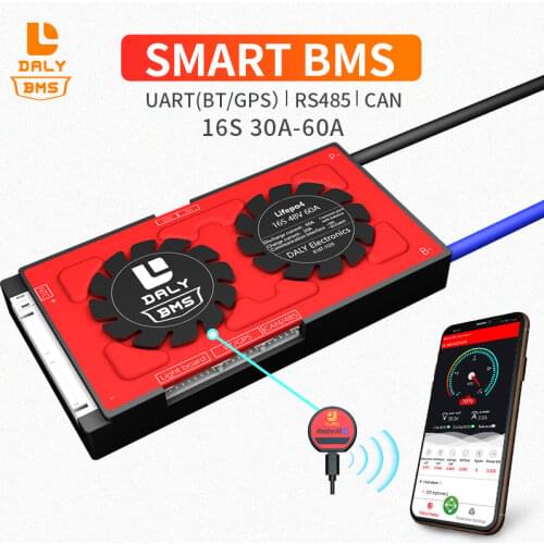 18650 smart BMS 3.2v 16S 48V 30A 40A 60A Bluetooth 485 to USB device NTC UART software togther Lion LiFepo4 Battery BMS