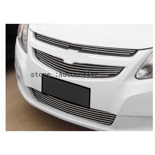 2010-2014 for Chevrolet Sail TOP Quality Stainless steel Car front bumper Mesh Grille Around Trim Racing Grills