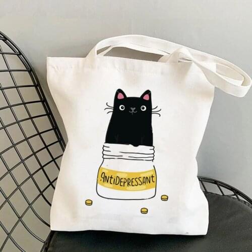 2021 Shopper A gift for a pet lover Printed Tote Bag women Harajuku shopper handbag girl Shoulder shopping bag Lady Canvas Bag