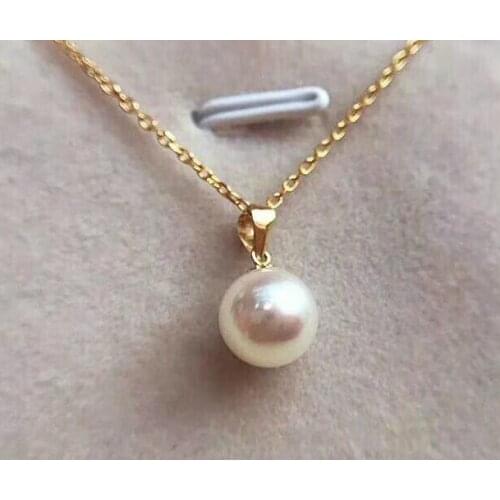 Free shipping >>>>noble jewelry 11-12mm natural Freshwater pearl pendant necklace 18k chain