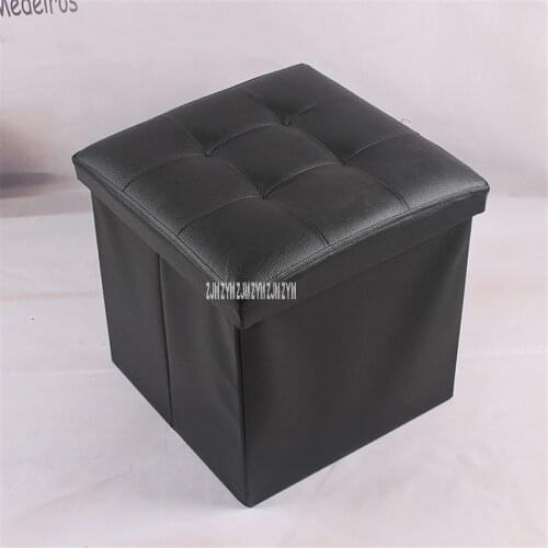 Household High Load-Bearing Storage Box Footstool Shoe Changing Bench Simple Modern Pu Leather Foldable Storage Square Stool