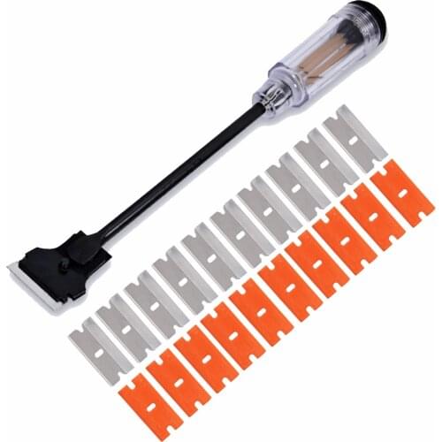 EHDIS Vinyl Wrap Car Sticker Razor Scraper With 20pcs Blade Carbon Fiber Foil Film Squeegee Window Tint Glass Glue Cleaning Tool