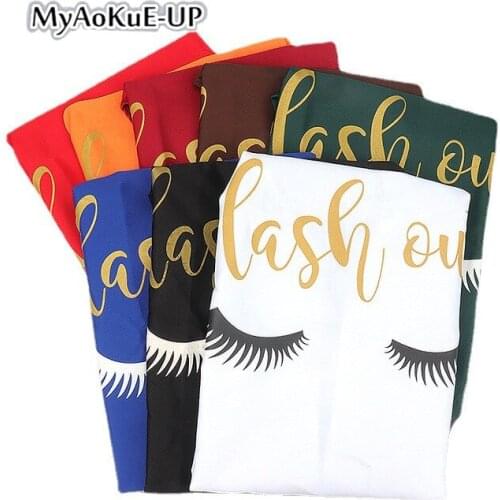 1pcs Eyelash Extension Apron Bronzing lash pattern Wipeable Waterproof Kitchen Bibs Female Home Cooking Baking Cleaning Aprons