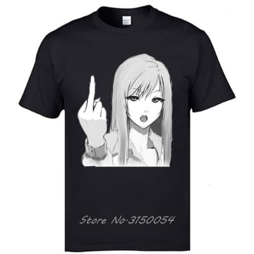 New Rude Girl Anime Manga Ahegao Otaku Tshirt Waifu Boku No Hero Academia Men Cotton Fabric Japanese Comic T-Shirt Funny Tees