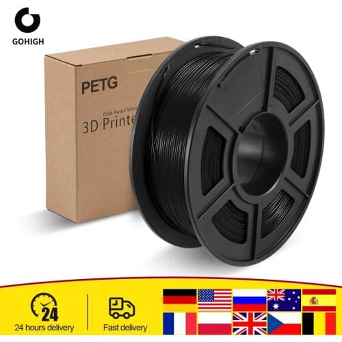 GOHIGH 1.75mm 3D Printer Filament PETG 1KG With Spool Brand PETG Filament 100% No Bubblle PETG Material For 3D Printing