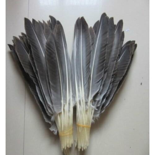 Perfect! hot 50pcs/lot 12-14inches / 30-35cm Natural wild turkey tail feathers crafts for Christmas wedding Decoration