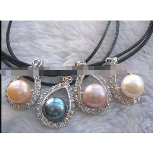 Jewelr 005541 4pcs freshwater pearl mix-color drop necklace
