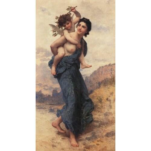 Handmade Oil painting reproduction Venus and Cupid by William Bouguereau