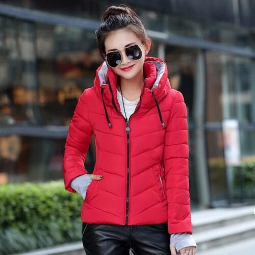 2020 winter short parkas women solid cotton jacket oversized hooded stand collar thick slim coats femme casual chaquetas mujer