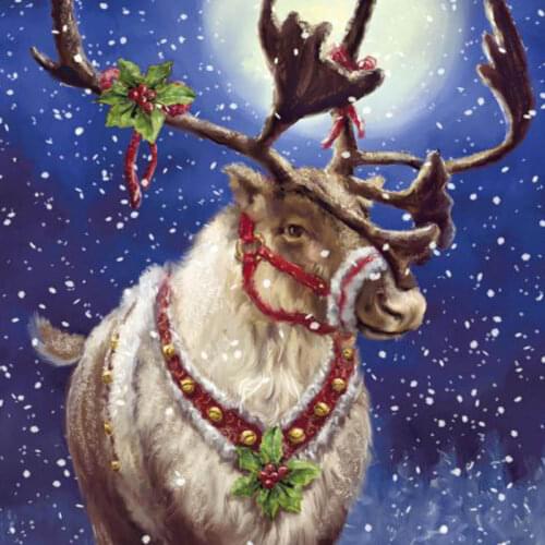 Zooya Full Square Diamond Painting Christmas Moose Diamond Embroidery Rhinestones Painting Embroidery Diamond Mosaic Gift Jq667