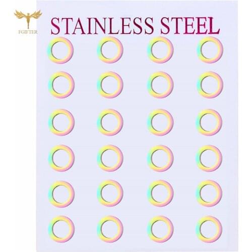 Minimalism Round Stud Earrings Fashion Geometric Earring for Men Women Ear Piercing Steel Jewelry Wholesale 12 Pairs
