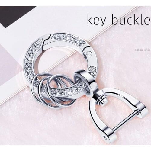 Fashion Crystal Car Styling Keyring Buckle Metal General Universal Sliver Gift Creative keychains Auto Accessorie Key Ring
