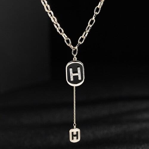 Fashion Letter Necklace For Women Party Gift High Quality Copper With Gold Plated Pendant Necklace Jewelry Wholesale