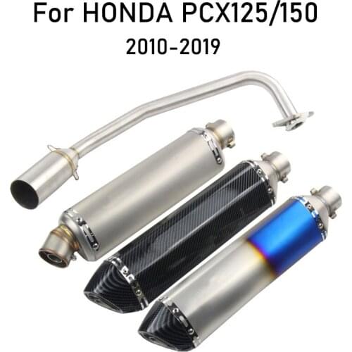 Motorcycle Exhaust Full System Modified Moto Muffler DB Killer Front Mid Link Pipe Slip On For Honda PCX125 PCX150 2010-2019