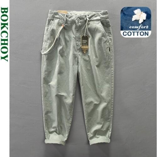 Autumn and Winter New Mens Cotton Solid Color Casual Ribbons Pants GML04-Z306
