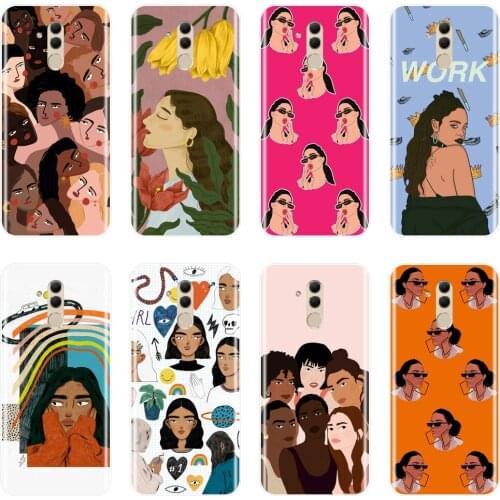 Soft Silicone Phone Case For Huawei Mate 9 10 20 Pro Black Girl Cool Fashion Art Back Cover For Huawei Mate 7 8 9 10 20 Lite