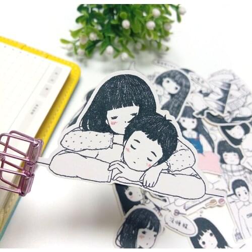 19PCS Couple comics Sticker Decoration DIY Ablum Diary Scrapbooking Label Sticker Cute Stationery