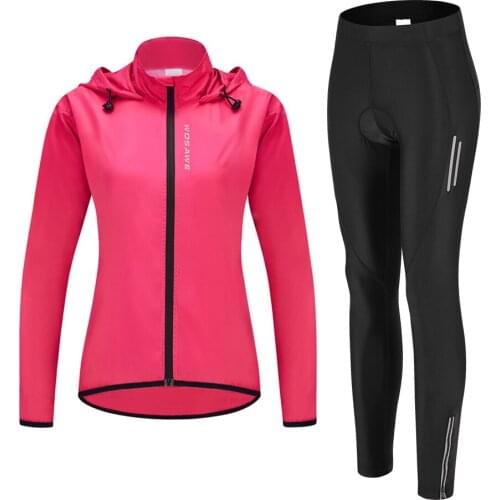 Autumn Summer Cycling Clothing Breathable Pants Rainproof Windproof Reflective Cycling Jersey Set Sportswear For Women Separate