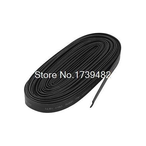 Black 7mm Dia Polyolefin 2:1 Heat Shrink Tubing Wire Wrap Cable Sleeve 10M 33Ft