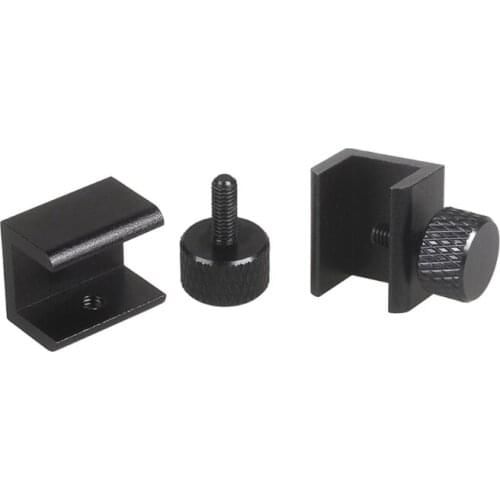 Q1JF 4Pcs 3D Printer Glass Bed Clips Heatbed Adjustable Clamps Aluminium Alloy Heated Bed Clips Black