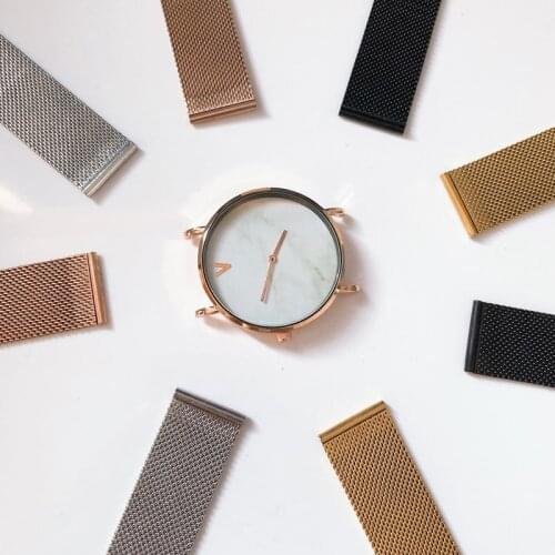 Width 12Mm 14Mm 16Mm 18Mm 20Mm 22Mm with Tool and Pins Milanese Watch Band Stainless Steel Wristband Replacement Strap