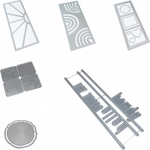 Hello Words Annual Ring Rectangle Square Heart Frame Cutting Dies DIY Scrapbook Card Album Make Crafts Stencil New Dies 2020